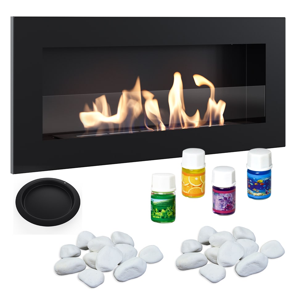 Bio-cheminée DELTA 2 SLIM noir avec certification TÜV