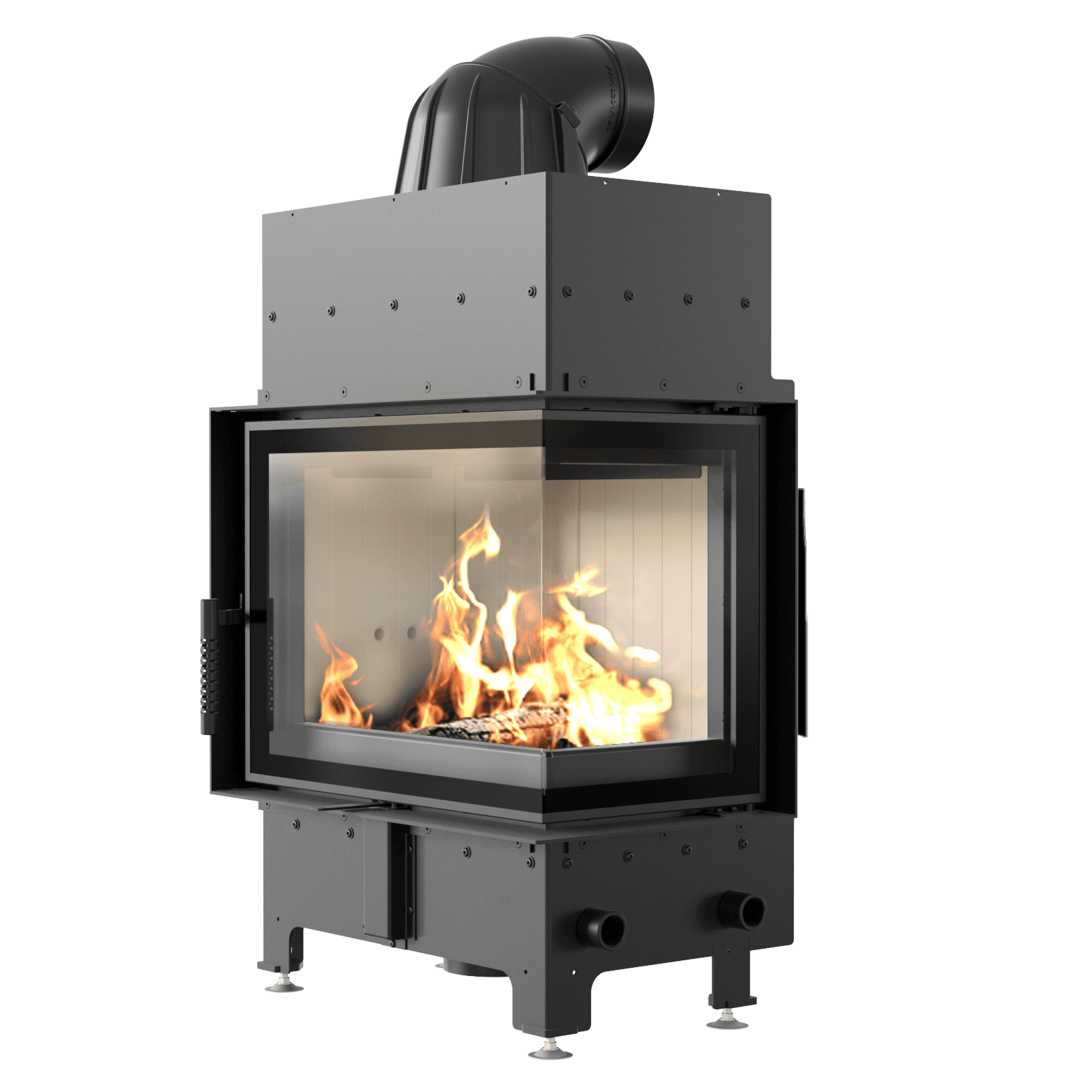 Steel fireplace KRATKI FLOKI S right 8 kW Ø 160 | Kratki