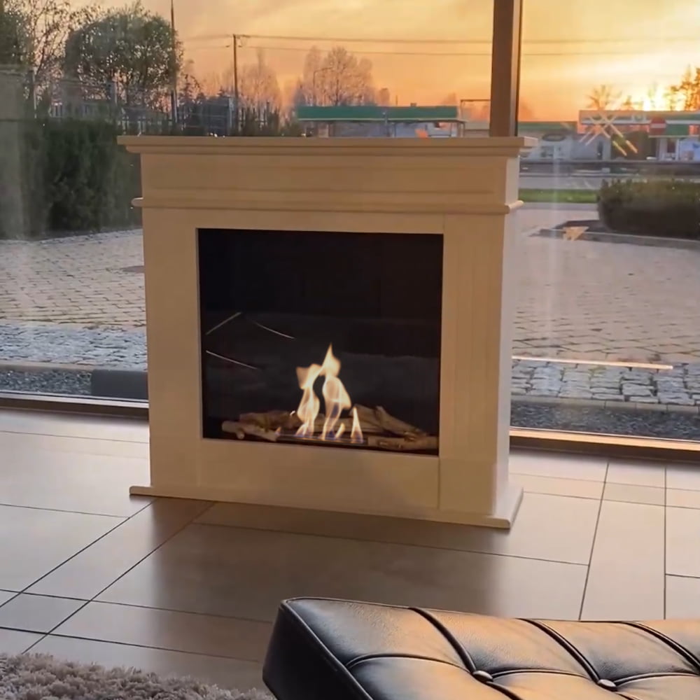 portal Bio-ethanol haard NOVEMBER TÜV wit met beglazingsset portal Bio-ethanol haard NOVEMBER TÜV wit met beglazingsset