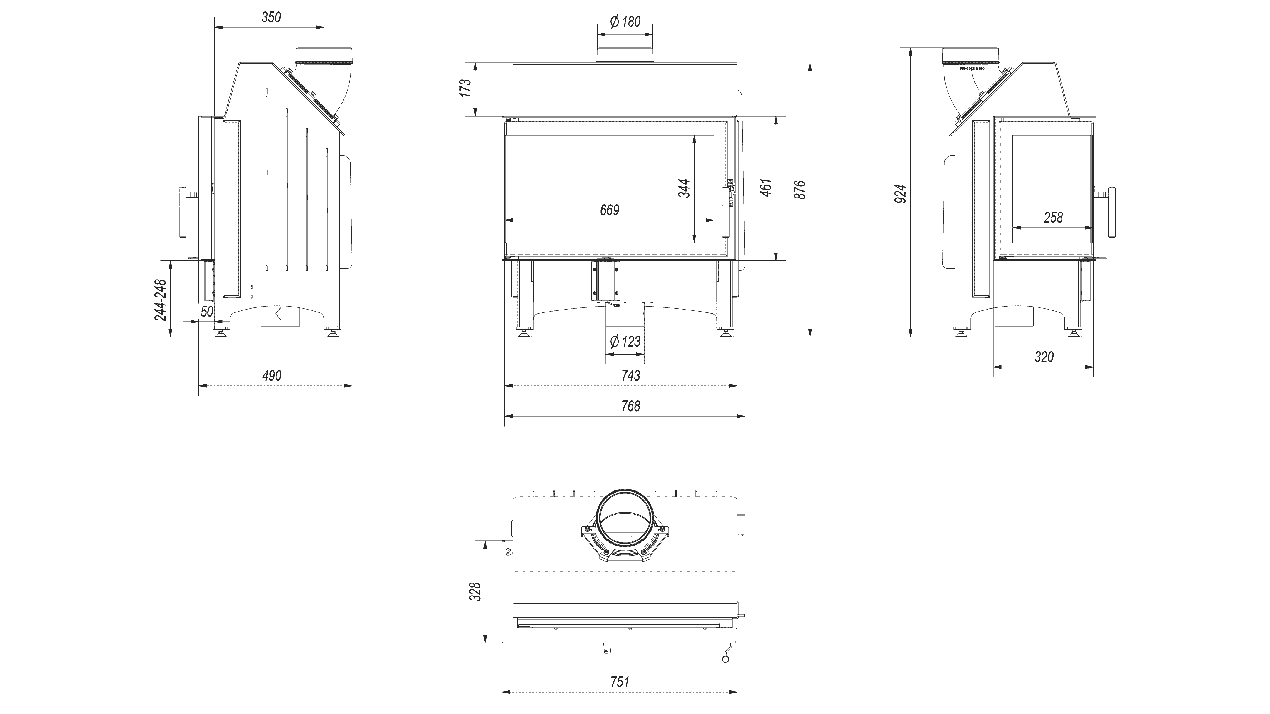 Insert à bois Resia Noir 11kW