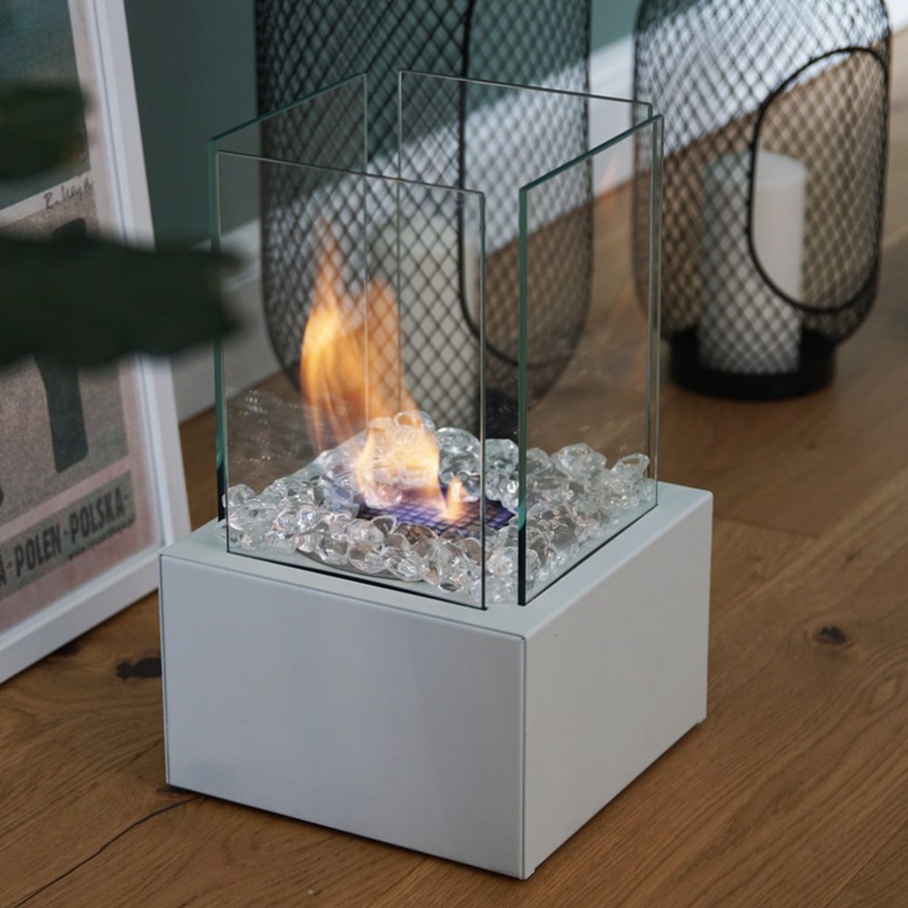 freestanding Bioethanol fireplace TANGO2 TÜV white | Kratki