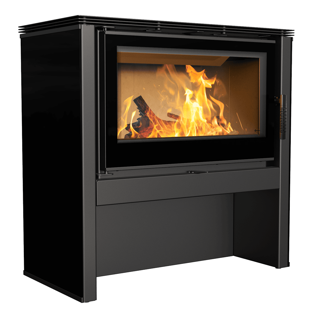Wood burning steel stove KRATKI JUNO 12 kW Ø 160 black panel | Kratki