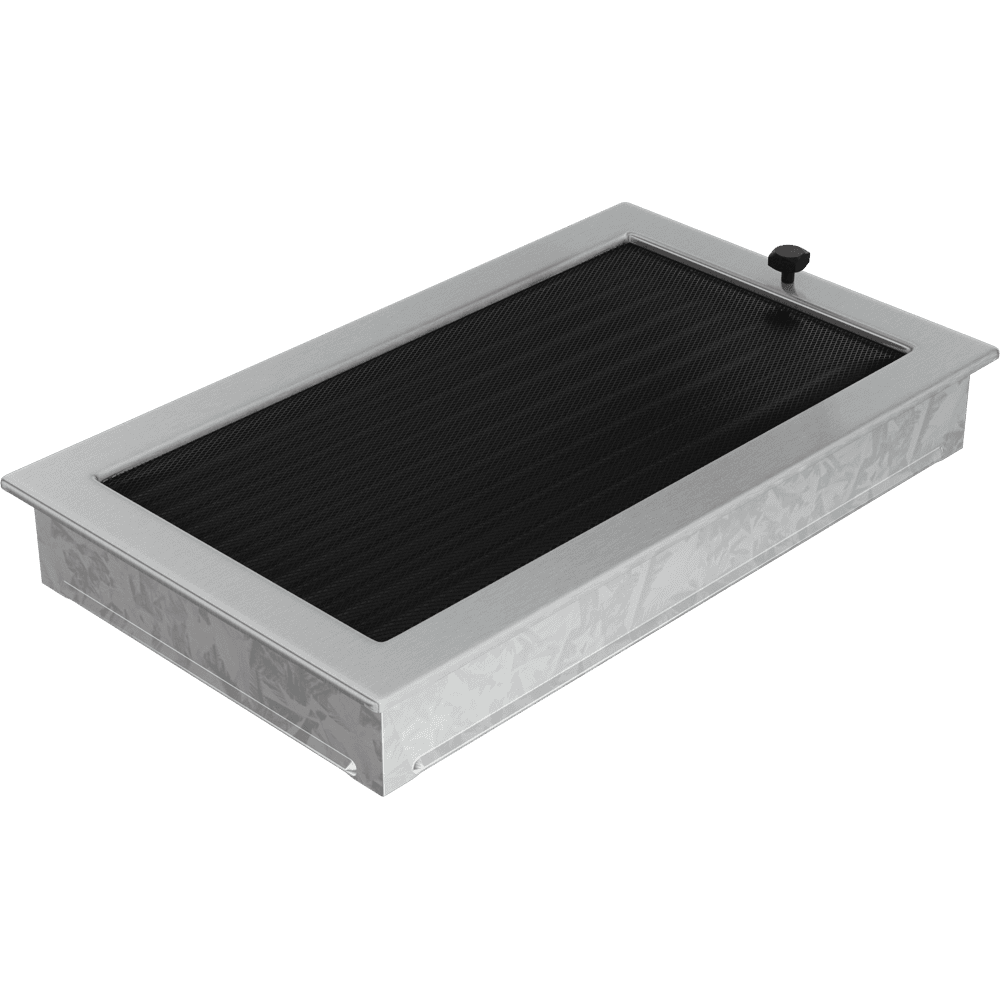 Krbová mřížka 22x37 BASIC broušený chrom s žaluzií