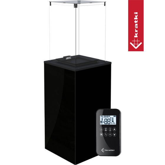 Patio Dujinis šildytuvas Patio Mini Glass Panel Juodas automatinis 8,2 kW