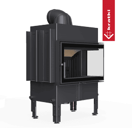 P BS air fireplace with black lining