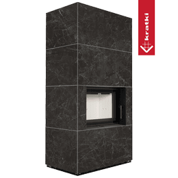 Chimenea modular KRATKI FLOKI BOX 8 kW Ø 160 Sinter de cuarzo NATURALI NERO GRECO