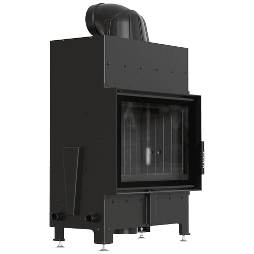 Steel fireplace FLOKI S 8 kW Ø 160 black thermotec self closing door