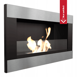 Wall mounted Bioethanol fireplace GOLF Horizontal TÜV with glazing