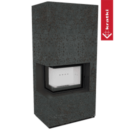Modularni kamin KRATKI FLOKI BOX lijevi 8 kW Ø 160 kvarcni sinter OXIDE NERO