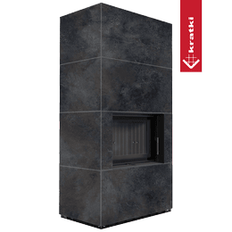Chimenea modular KRATKI FLOKI BOX 8 kW Ø 160 Sinter de cuarzo OSSIDO NERO thermotec negro