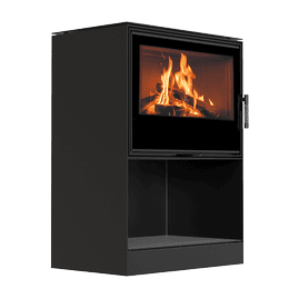 Jeklena peč na drva KRATKI KARI 80 Ø 180 12 kW vgradna na drva črne barve Thermotec