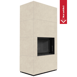 Modulær peis GRATKI FLOKI BOX 8 kW Ø 160 kvarts sinter FOKOS SALG svart thermotec