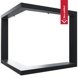 Modern steel decorative frame for the fireplace stove VNP/480/480