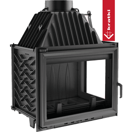 Cast iron fireplace ZUZIA right-sided 15 kW Ø 200