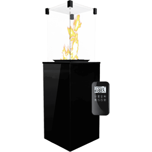 Estufa de Gas Exterior Patio con cristales negro control automático 8,2 kW