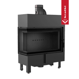 Steel fireplace KRATKI LUCY SLIM left 10 kW Ø 160 black thermotec