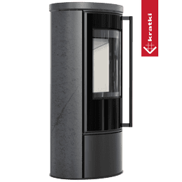 KRATKI ERIK Ø150 5.5 kW GRAFITE SATIN Ceramic Stove with Ceramic Lid