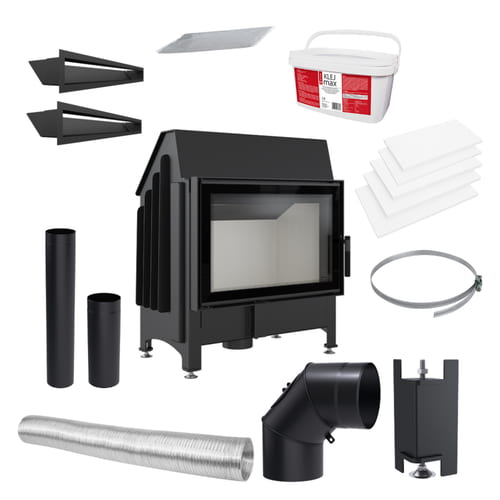 Čelični kamin KRATKI ZIBI DECO 11 kW Ø 180 set za montažu