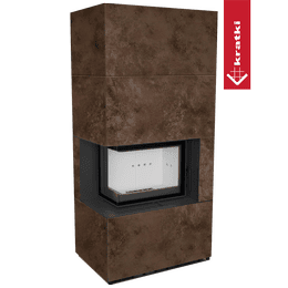 Cheminée modulaire KRATKI FLOKI BOX gauche 8 kW Ø 160 Quartz fritté OXIDE MORO