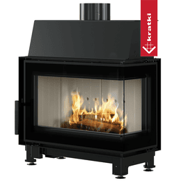 ατσάλινο ενεργειακό τζάκι KRATKI SIMPLE δεξιά 6 kW Ø 150