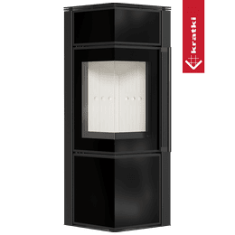 Poêle à bois en acier KRATKI TORA/S 8 kW Ø 150 panneau de verre noir porte à fermeture automatique