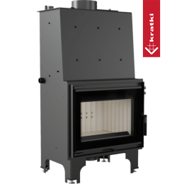 Vattenmantlad insatskamin Kratki AQUARIO Z 14 kW Ø 200 med dubbelt glas