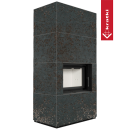 Modulaarinen takka KRATKI FLOKI BOX 8 kW Ø 160 kvartsi sintraus OXIDE NERO