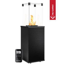 Patio Gas Heater Patio Mini Glass Panel Black Quilted automatic 8,2 kW