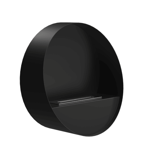 Wandhängender Bioethanolkamin KRATKI ORBE schwarz Ø 58 cm