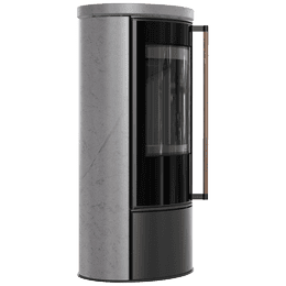 Peč ERIK Ø150 5,5kW GREY SATIN keramika črn termotec ročaj Jatoba