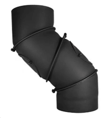 Steel movable elbow 4-piece with revision 150 mm