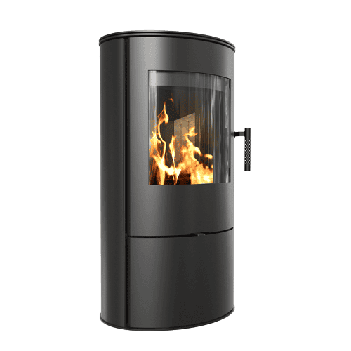 Wood burning steel stove ROLLO 7 kW Ø 150 black thermotec