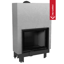 Plieninis židinys KRATKI MBM 10 kW Ø 200 Pakeliamasis juodas termotec