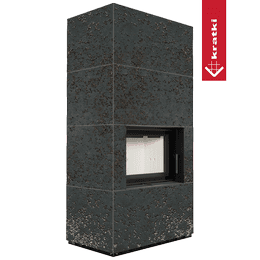 Модульный камин KRATKI FLOKI BOX 8 кВт Ø 160 кварцевый агломерат OXIDE NERO
