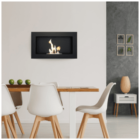 Wall mounted Bioethanol fireplace GOLF 2 black TÜV