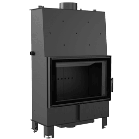 Water heating fireplace LUCY 16 kW Ø 200 Double glass Black thermotec lining