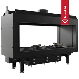 Gas Fireplace KRATKI LEO 100 Room divider propane butane ∅ 100/150 9,5 kW
