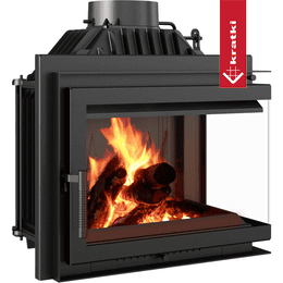 Focar semineu din fonta KRATKI SIMPLE 8 kW Ø 200 colt dreapta, set de instalare 2