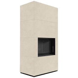 Moduļu kamīns KRATKI FLOKI BOX 8 kW Ø 160 kvarca aglomerāts FOKOS IZPĀRDOŠANA melns termotec
