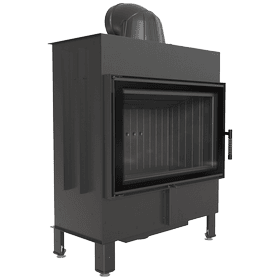 Steel fireplace LUCY 14 kW Ø 200 black thermotec