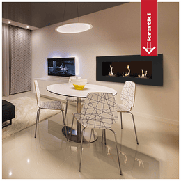 Wall mounted Bioethanol fireplace DELTA 3 black TÜV