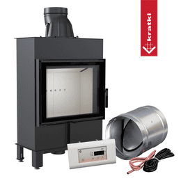 Inteligentny kominek powietrzny stalowy KRATKI LUCY SLIM 8 kW Ø 160 MSK