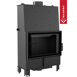 Waterverwarming open haard KRATKI LUCY 16 kW Ø 200 Dubbel glas Zwarte thermotec-voering