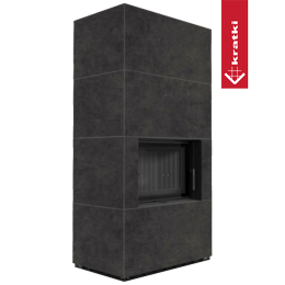 Moduulitakka KRATKI FLOKI BOX 8 kW Ø 160 kvartsisintteri FOKOS GRAFITE musta termotec