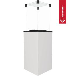 Ogrzewacz gazowy Patio panel szklany biały sterowanie manualne 8,2 kW