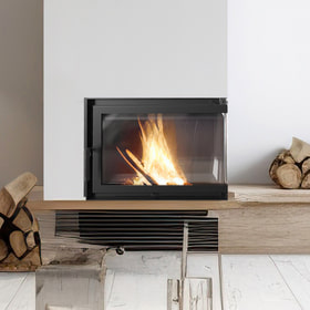 Cast iron fireplace SIMPLE right 15 kW Ø 200