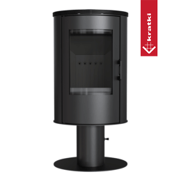 Kaminofen aus Stahl KRATKI AB S/N/DR mit Standfuss Ø 150 8 kW schwarz Verkleidung