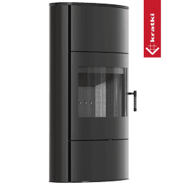 Teräskamina KRATKI ROLLO/2/W 8 kW Ø 150 musta thermotec