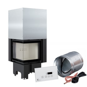Smart steel fireplace VNL 480/480 8 kW Ø 200 Lift-up MSK GLASS