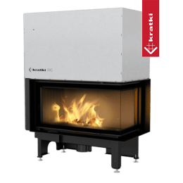 Stalen haard KRATKI NADIA rechts 14 kW Ø 200 Lift-up zwart thermotec
